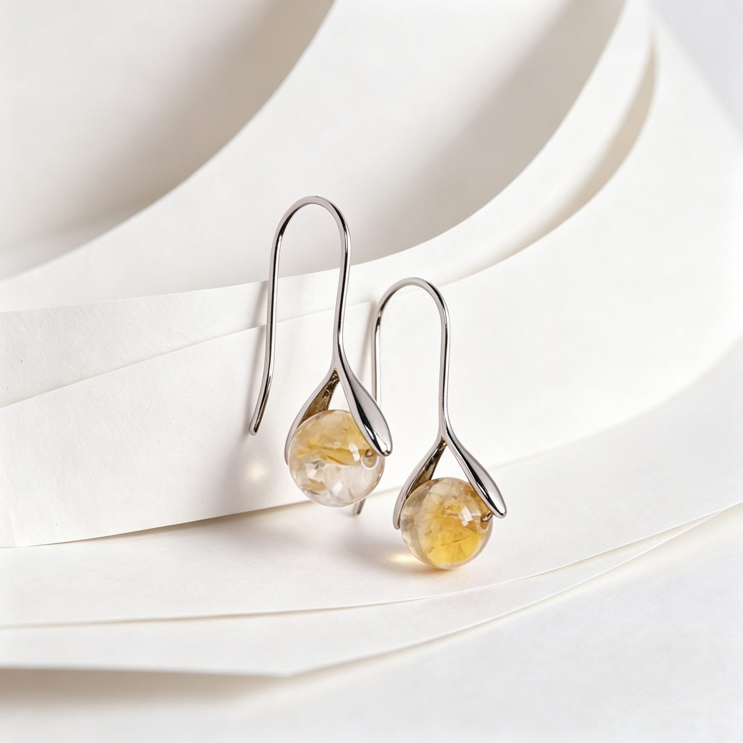 Crystal Earrings- Yellow