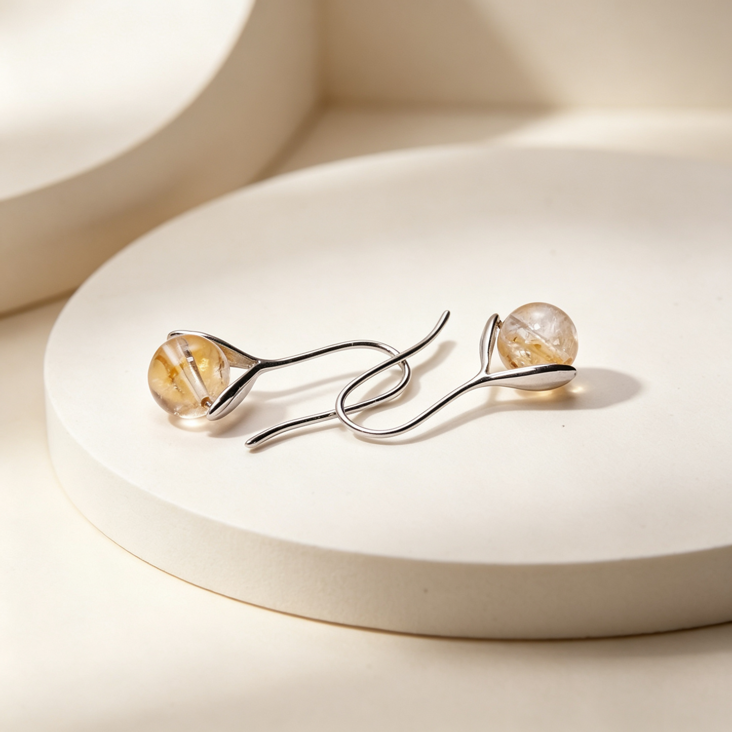 Crystal Earrings- Yellow