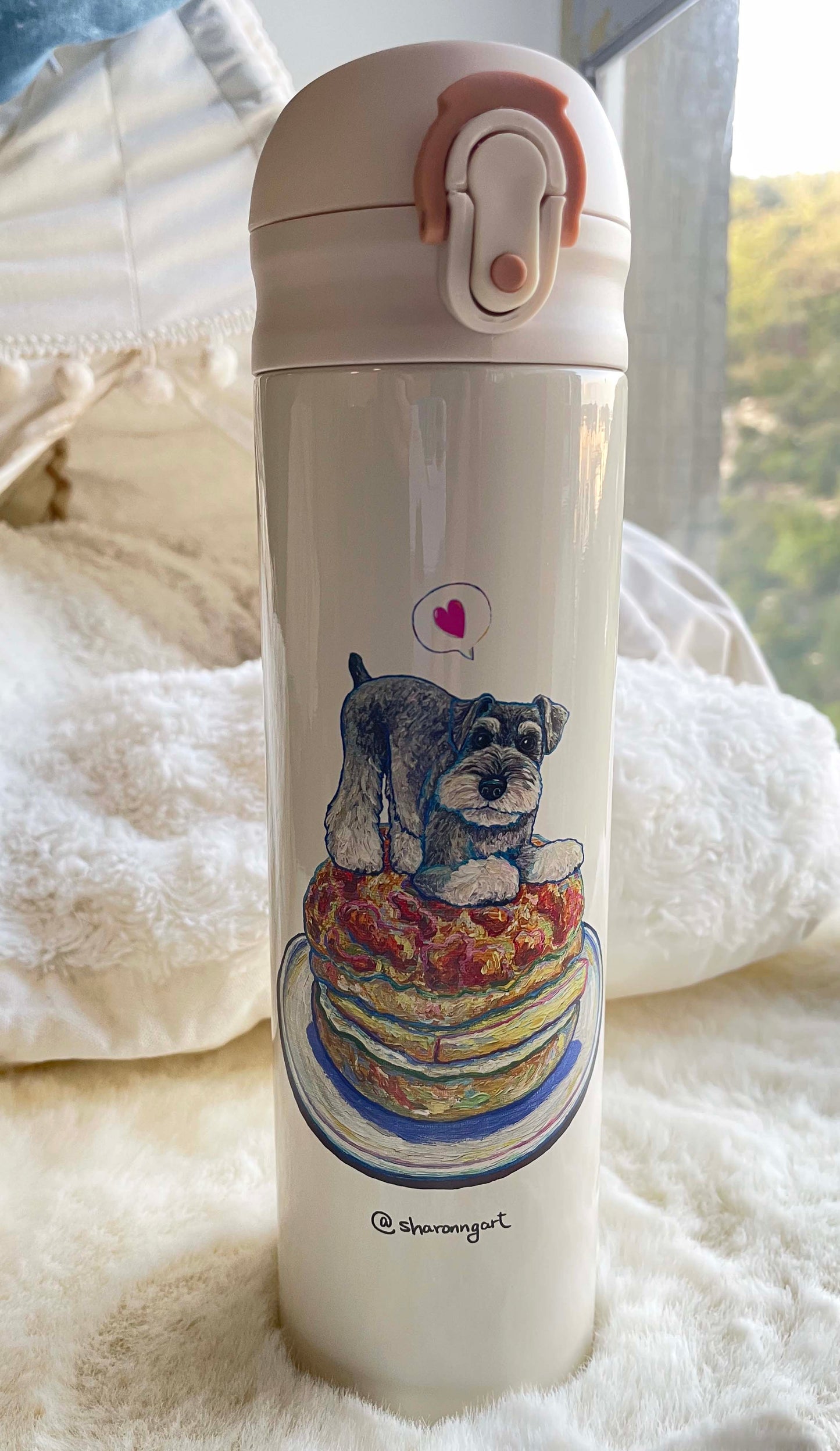 Sharonng Art 狗狗菠蘿油保溫杯