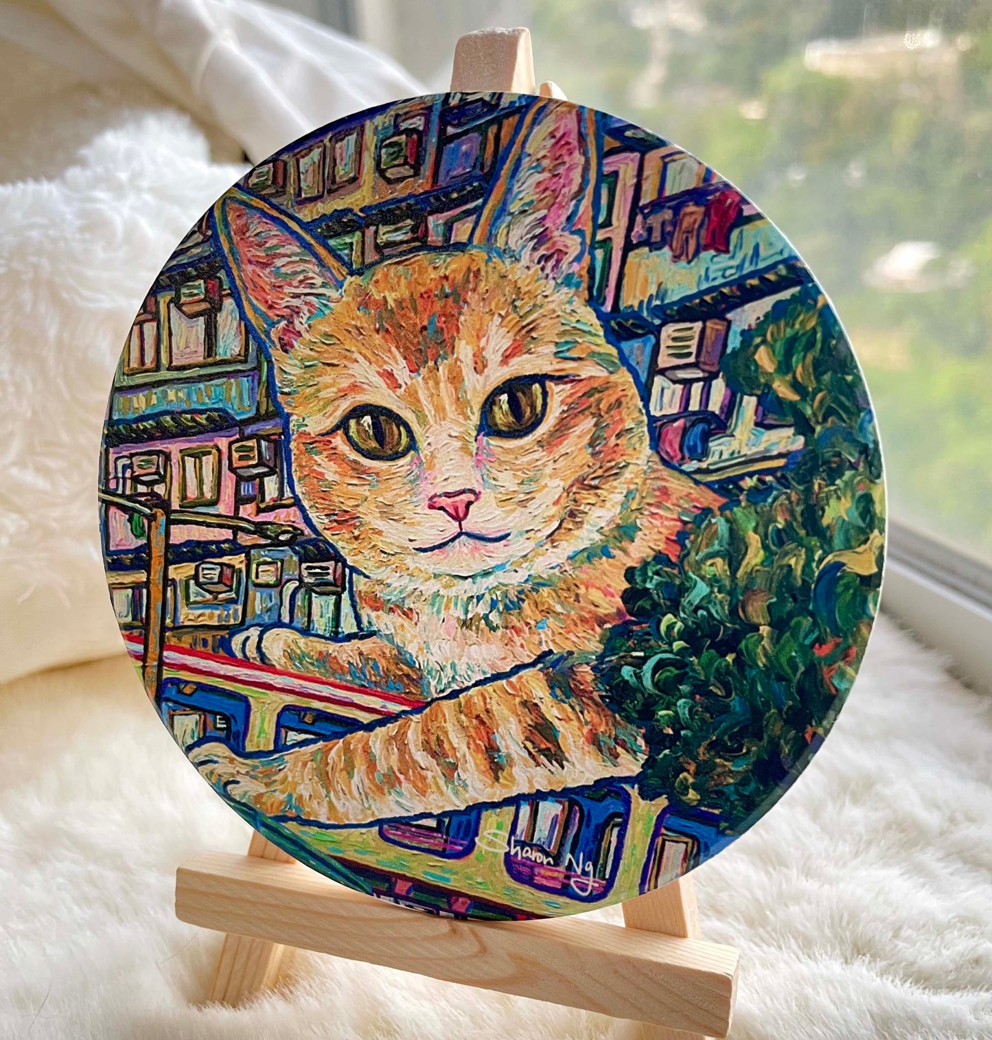 Sharonng Art 陶瓷畫杯墊(連小畫架)