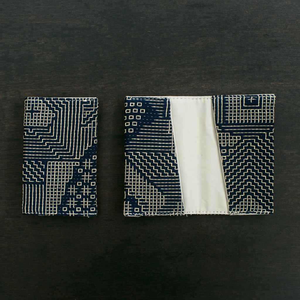 福島三和織物 刺子織卡片夾