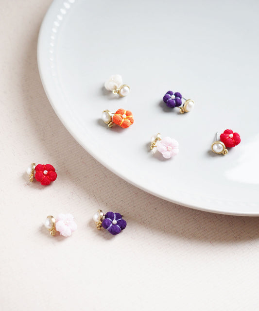 Japanese Crepe Pearl Pierced Earrings