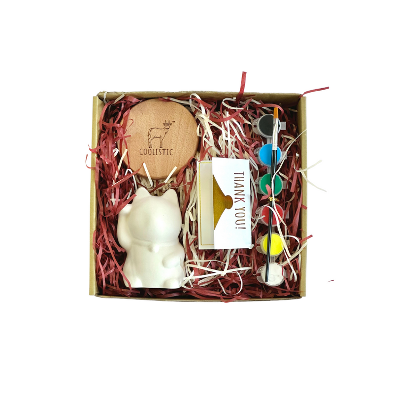 Japanese origin self-painted gift box set - Lucky Cat