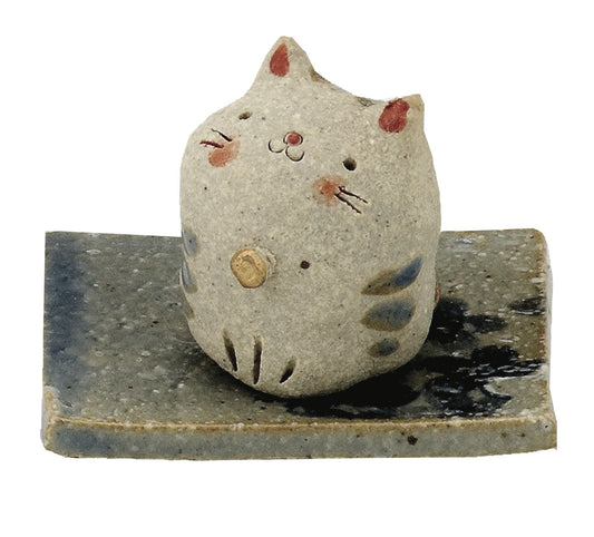 cat ceramic incense holder