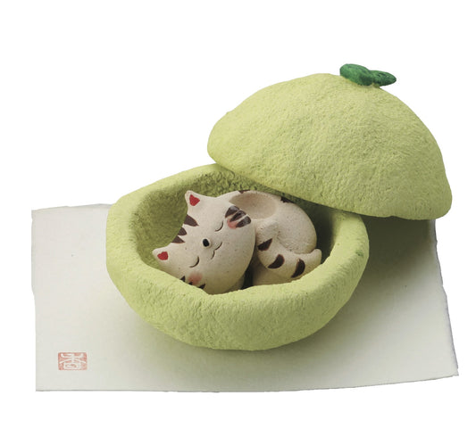 Cat ceramic diffuser stone sleeping in melon