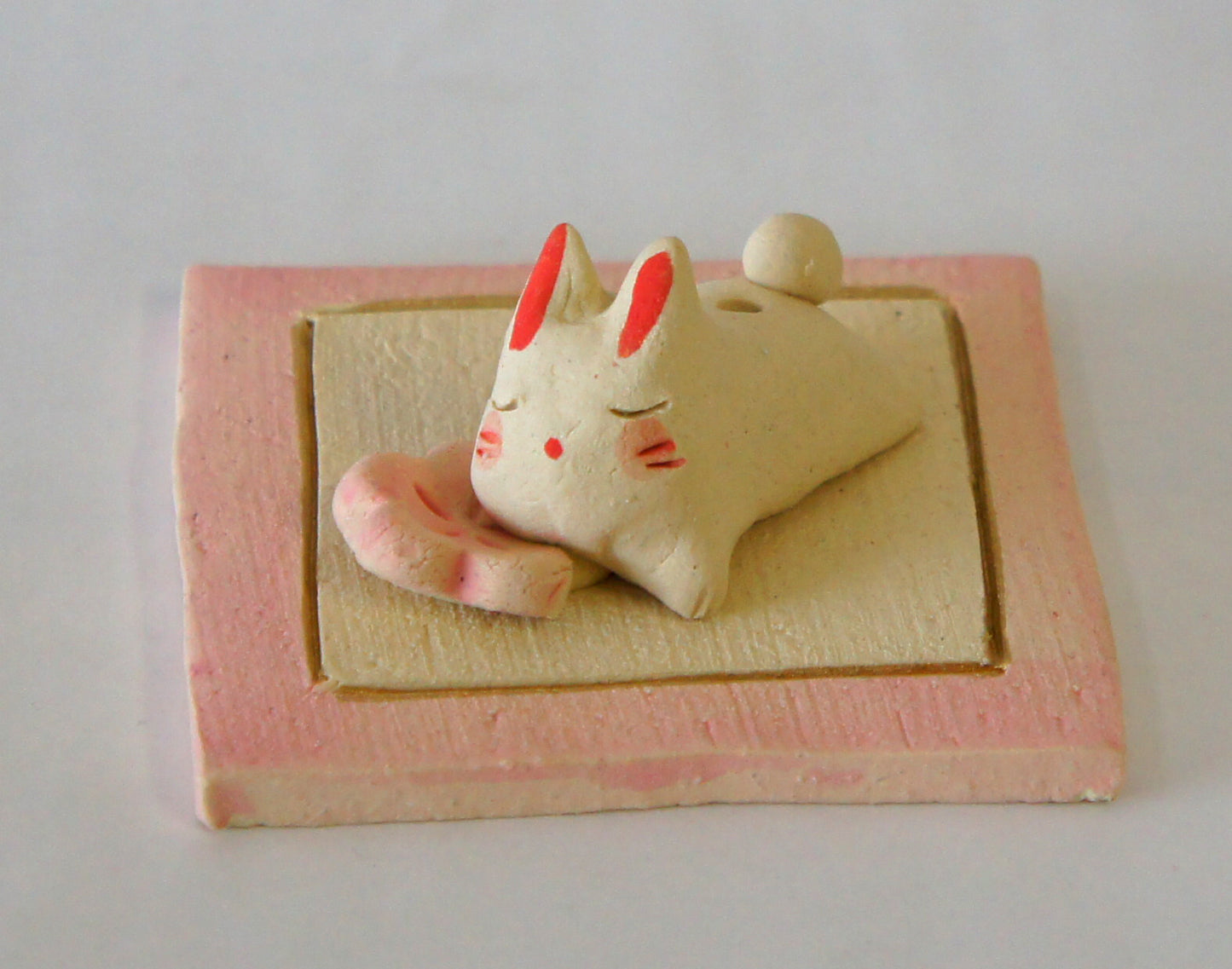 Sakura Rabbit Ceramic Incense Holder