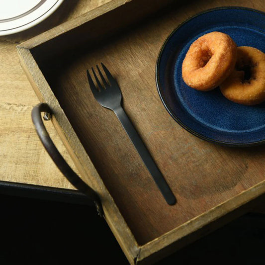 燕三条不锈钢机内用哑黑餐叉