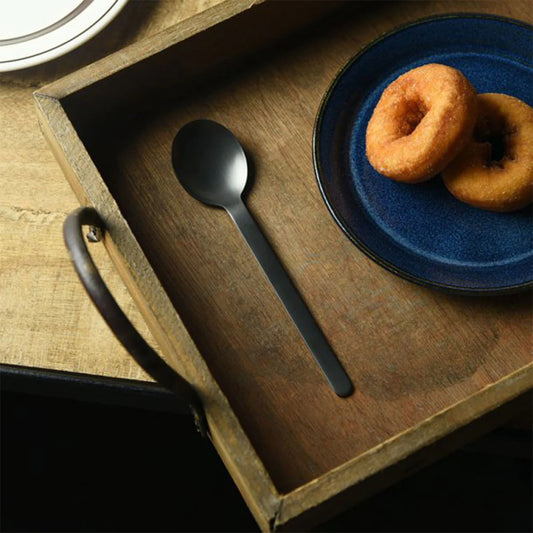 燕三条不锈钢机内用哑黑餐匙